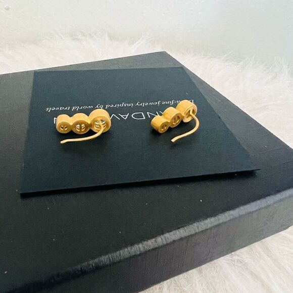 DEAN DAVIDSON 22K Gold Plated Manhattan‎ Blue Topaz Ear Crawler Earrings, NWT - Picture 7 of 11